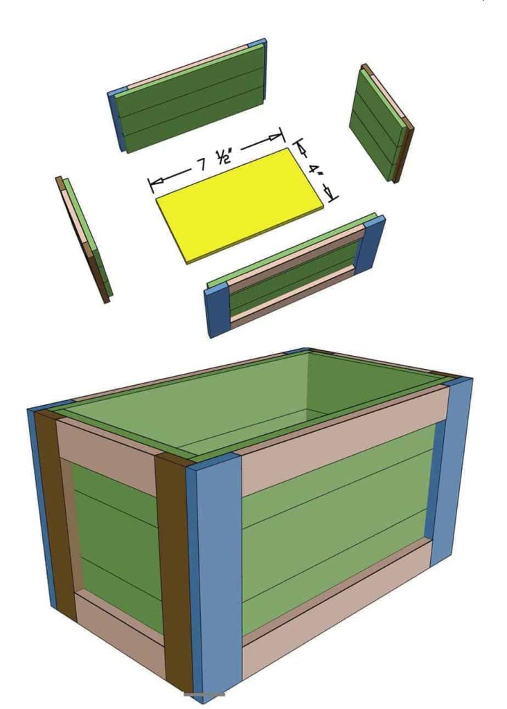 bottom piece of the diy night light treasure chest