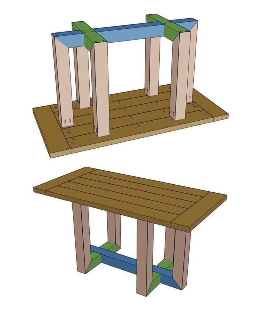 attaching legs to the table top