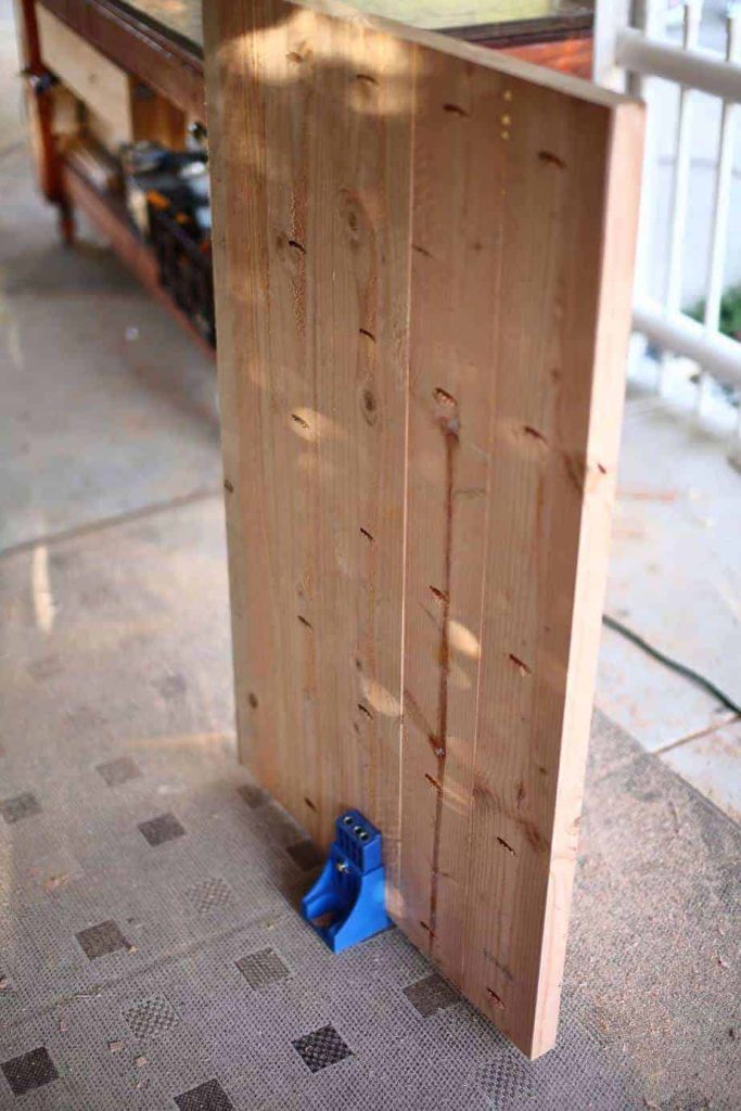 drilling pocket holes in the table top