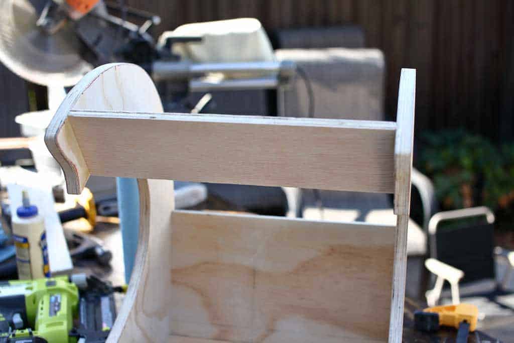 attaching the front piece to the DIY Fruit Storage Container