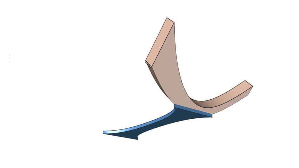 attaching curved legs to middle support