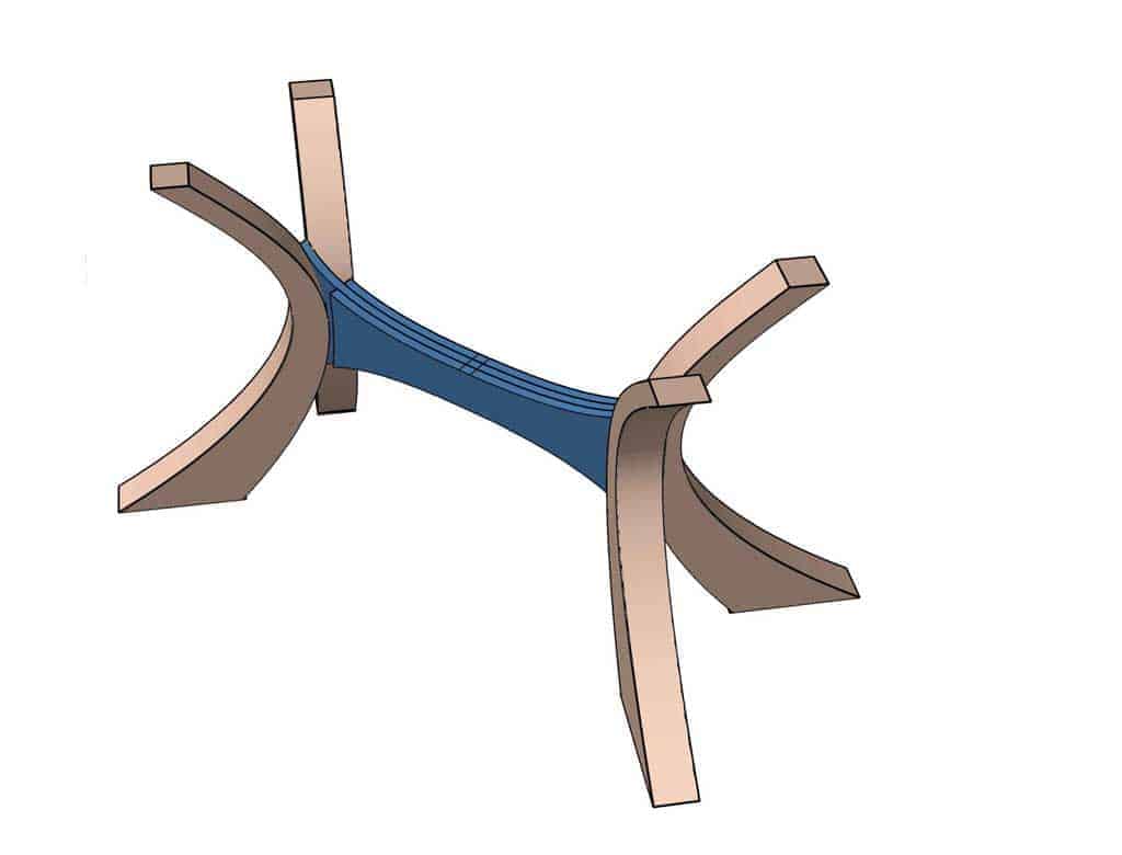 attaching middle support to legs