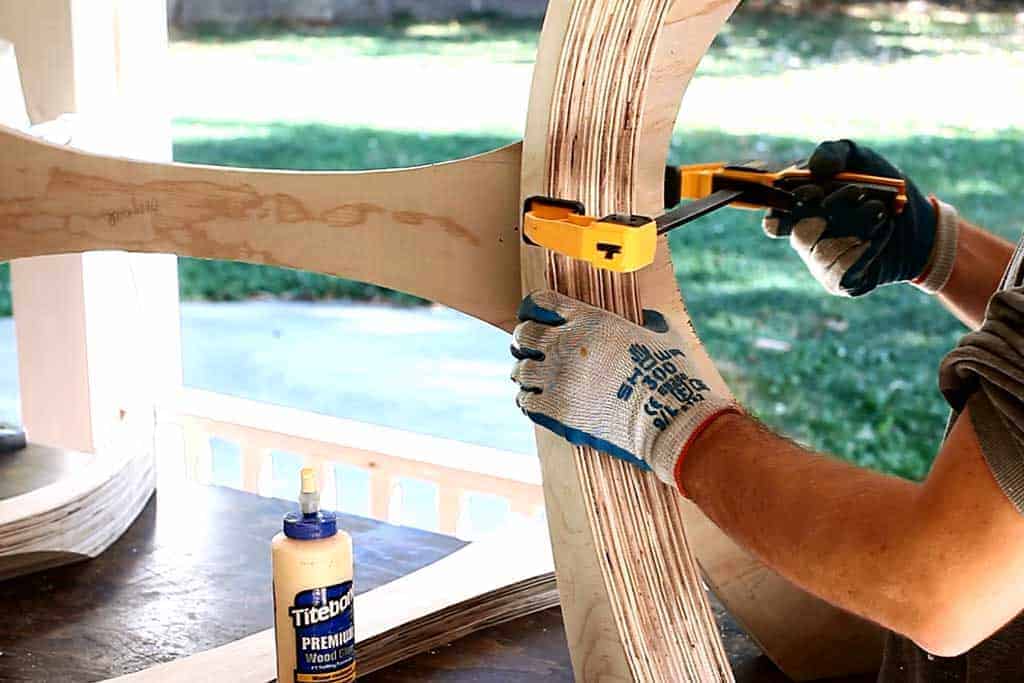 gluing legs togehter for DIY Kitchen Table with Epoxy 