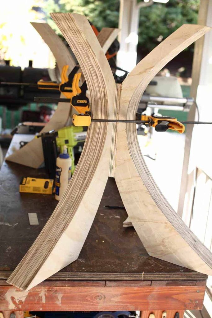 gluing and attaching legs together