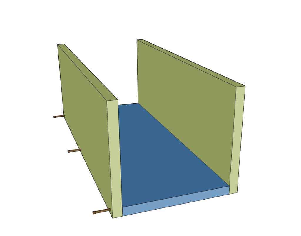 nailing the sides of the tool box