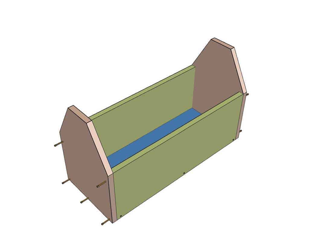 nailing the ends of the tool box