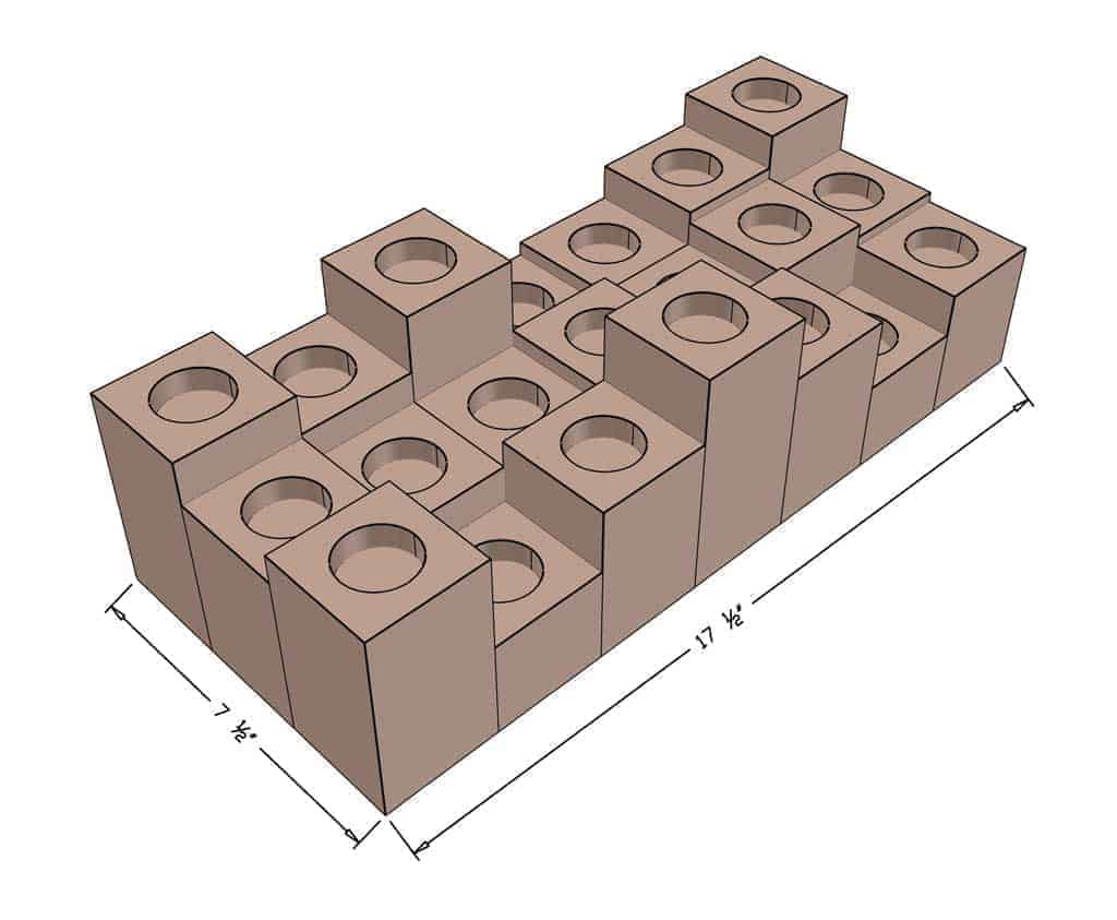 DIY Wood Candle Holder dimension