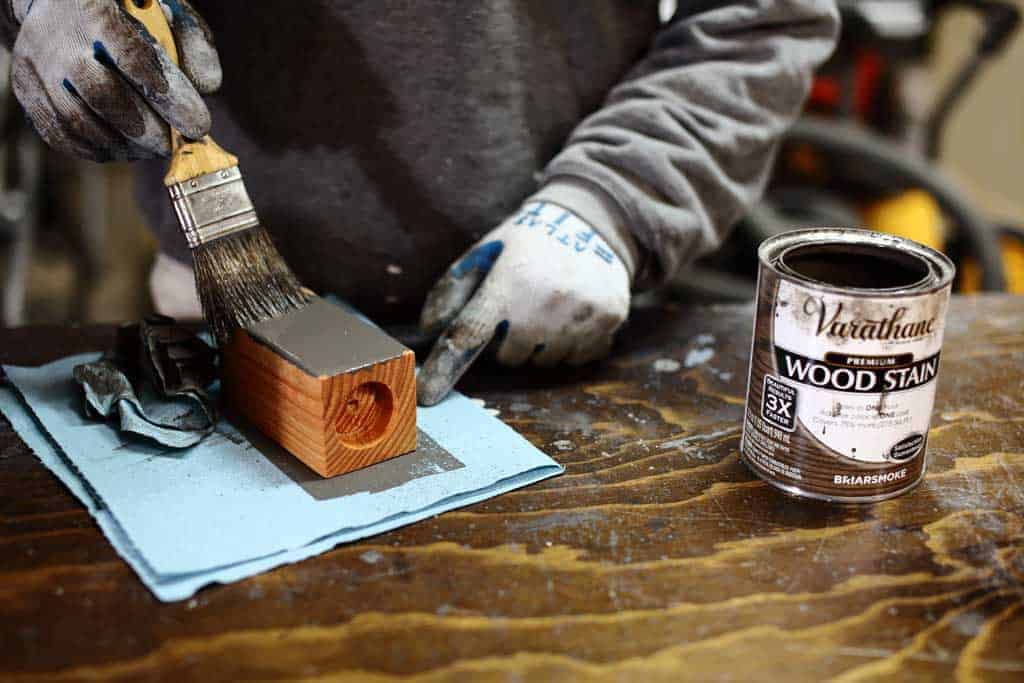 staining wood cangles