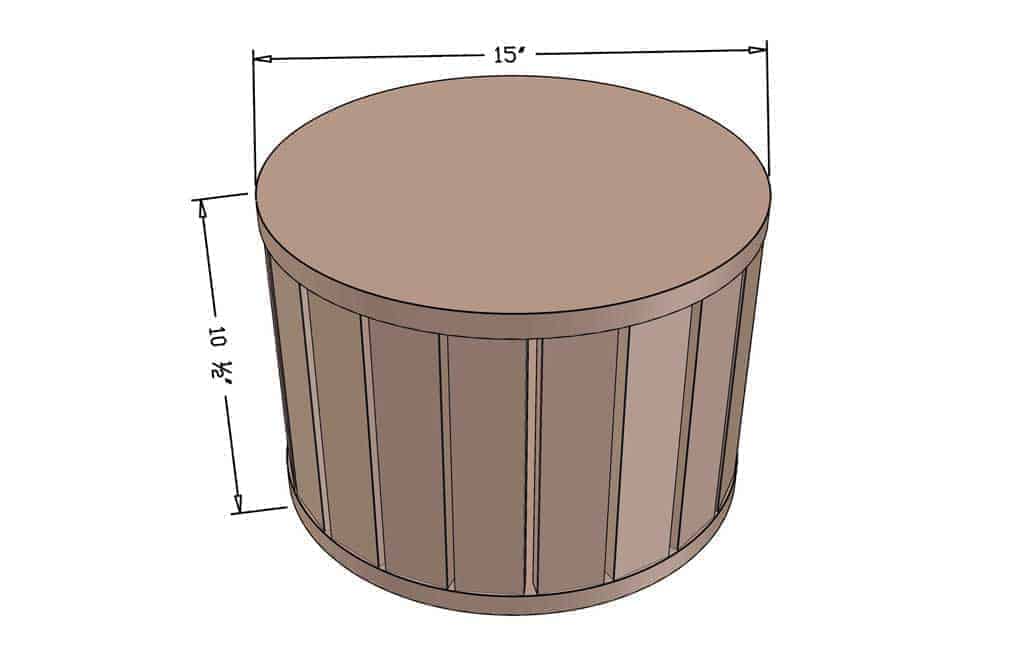 DIY Ottoman Pouf dimensions