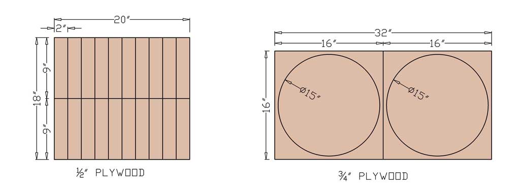 DIY Ottoman Pouf cut list