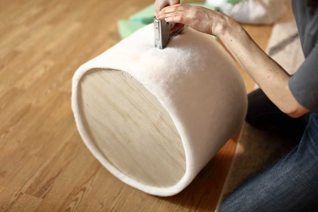stapling cushion to ottoman
