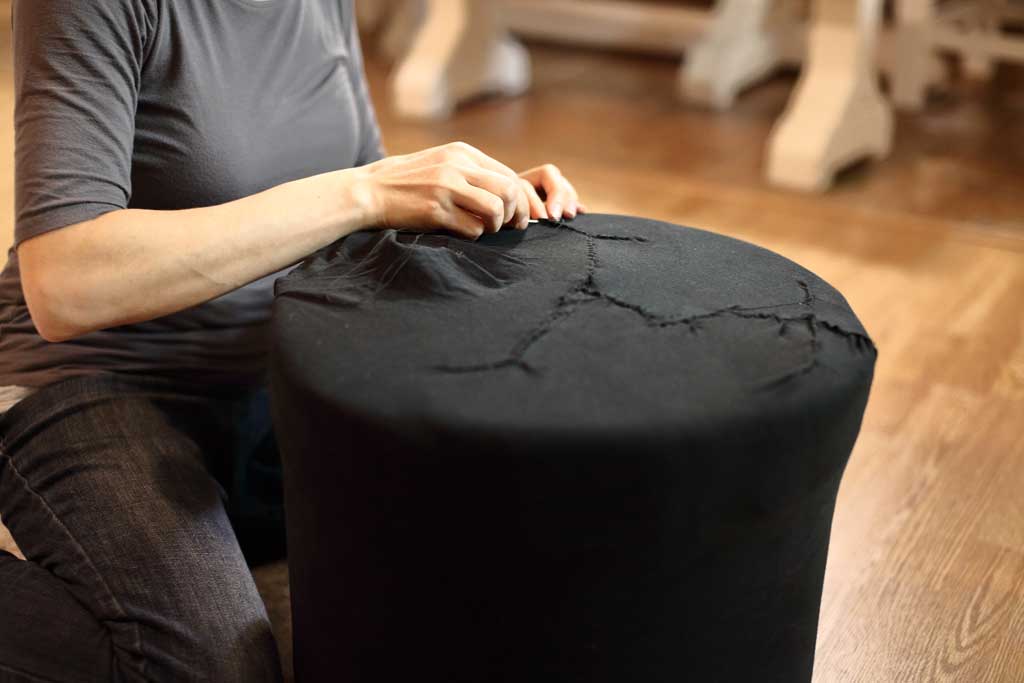 stitching fabric for DIY Ottoman Pouf