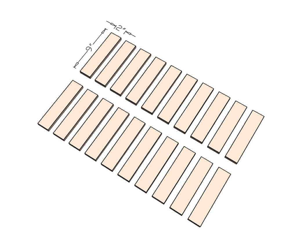 vertical wood stick for ottoman