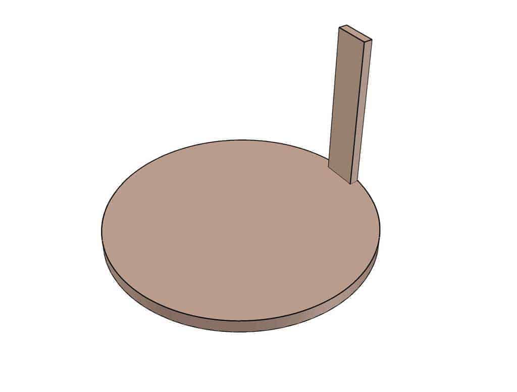 attaching wood sticks to ottoman