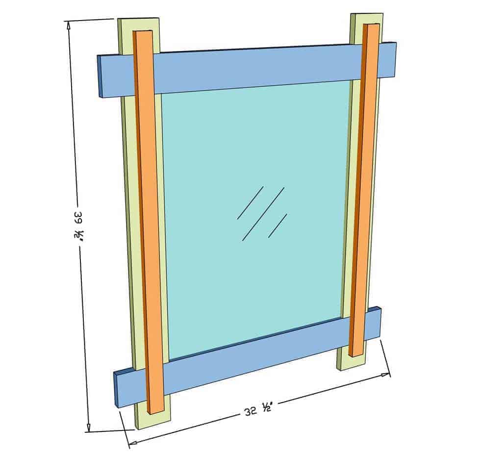DIY mirror Frame for Entryway dimensions