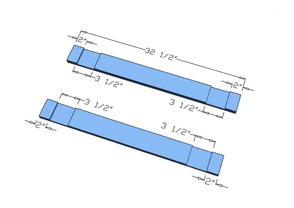 dimensions for the DIY mirror Frame for Entryway