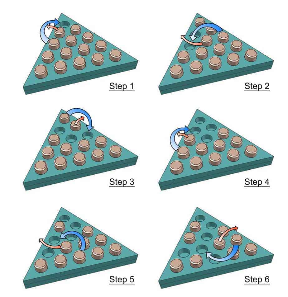 how to wind triangle peg game