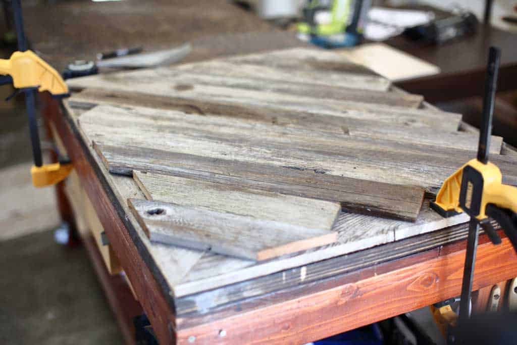 back side of the DIY Reclaimed Wood Frame Sign