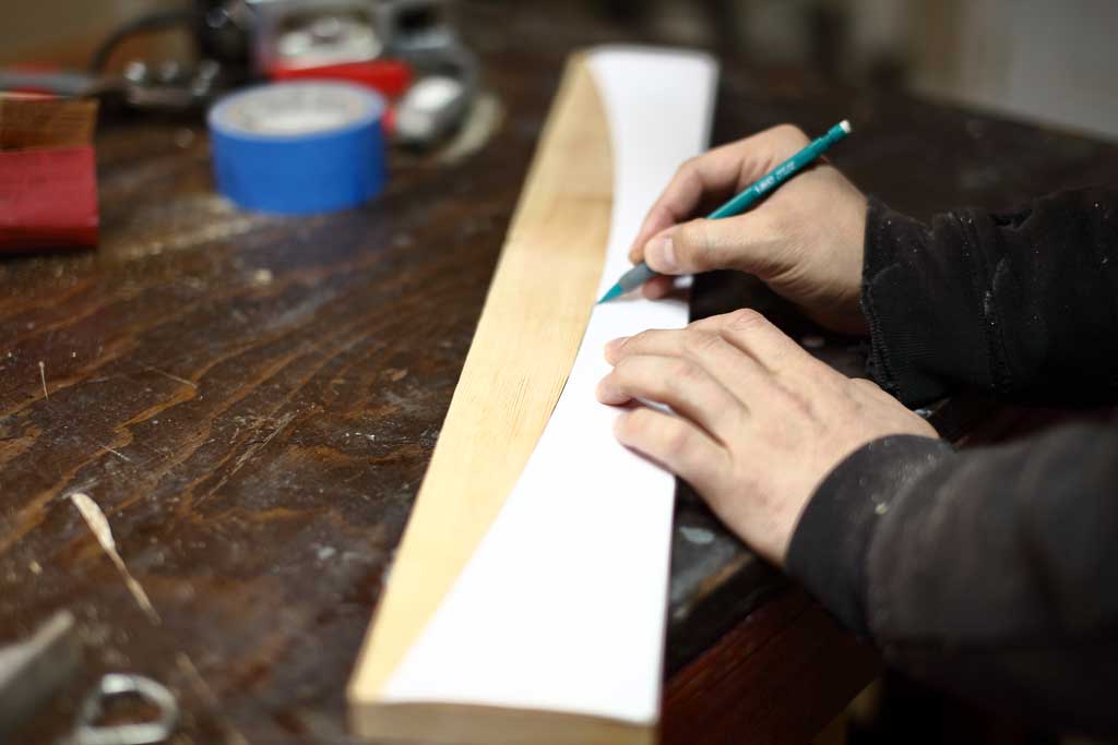 tracing over the template