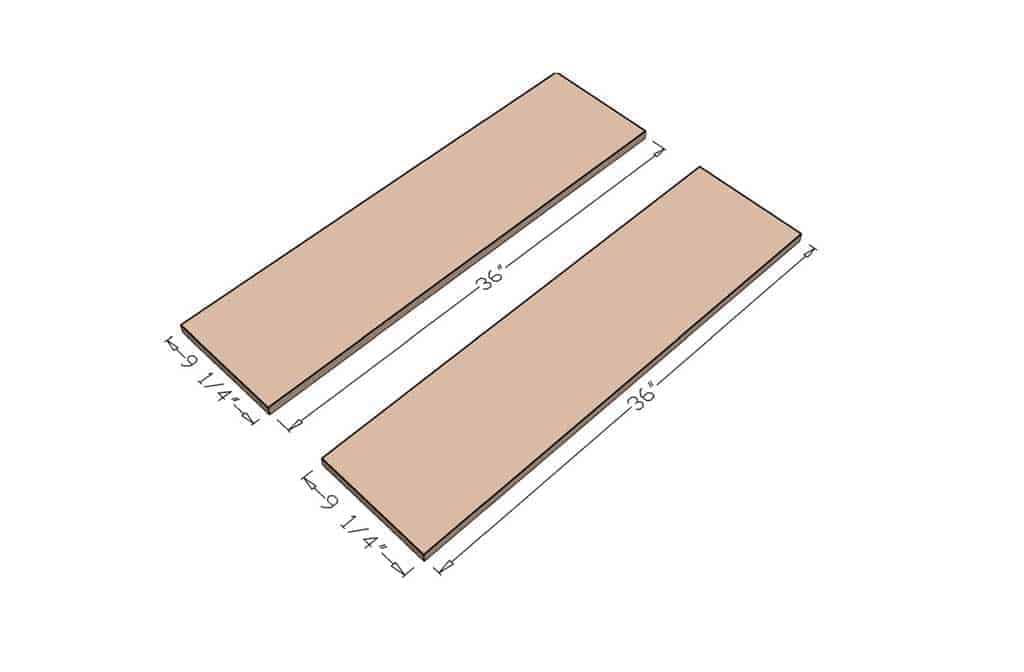 cut side boards for DIY Curved Shelf