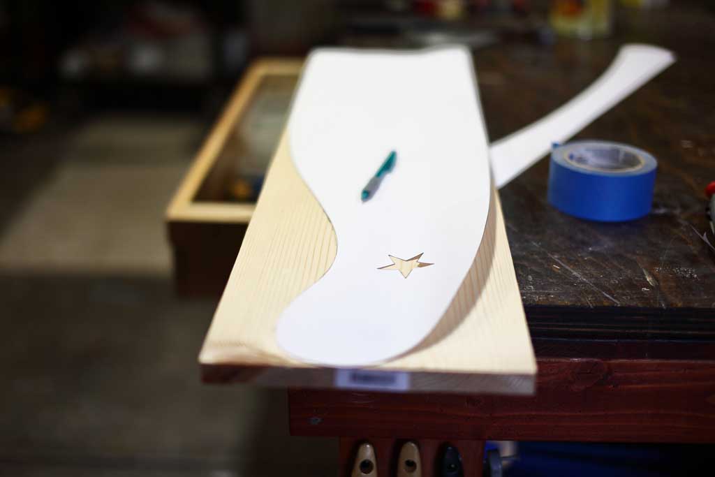 paper template for DIY Curved Shelf