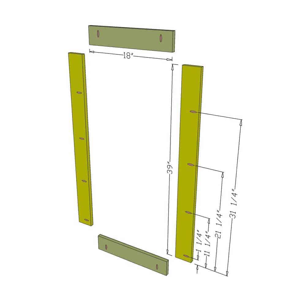 DIY Back of Door Shelf pocket hole dimensions