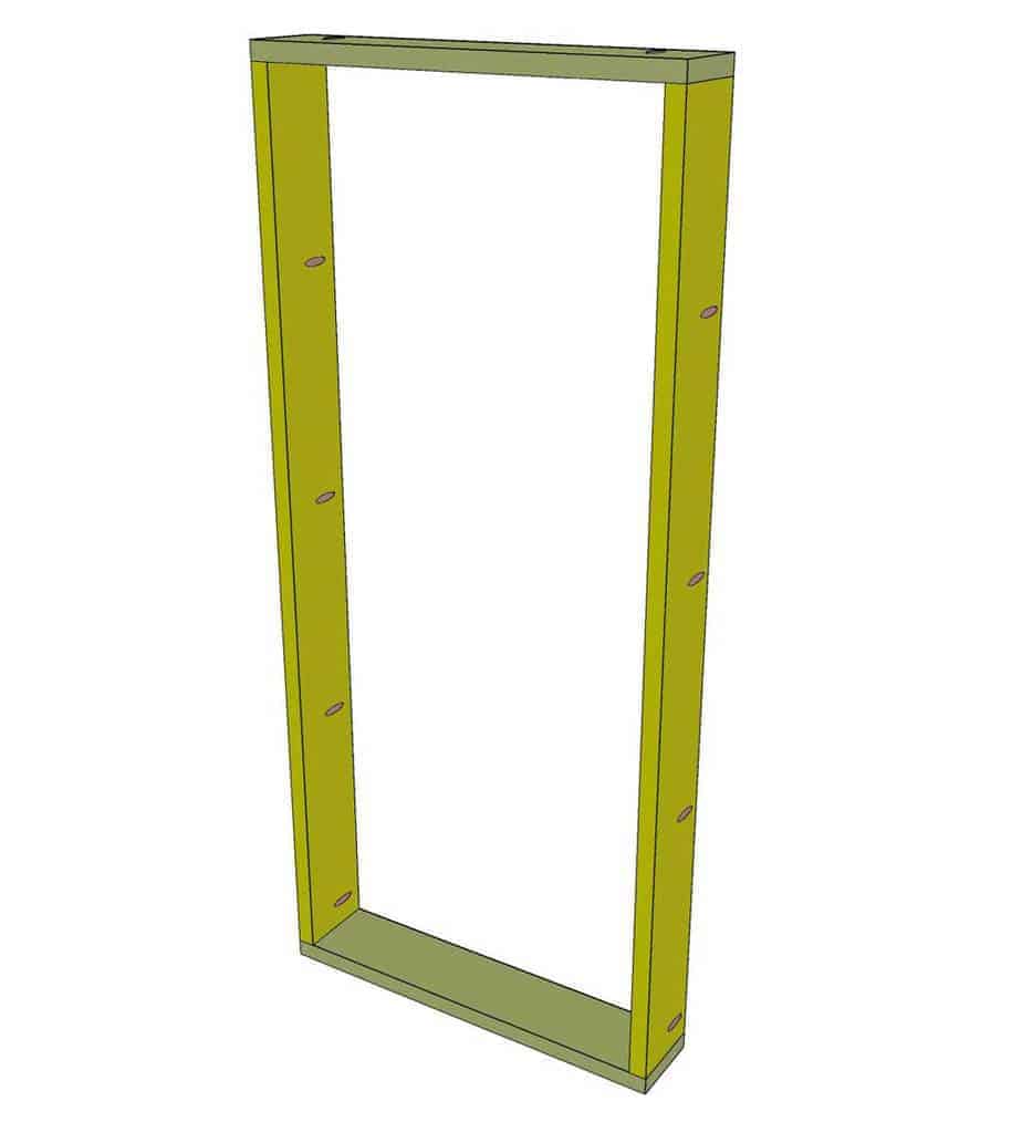 frame assembled for DIY Back of Door Shelf
