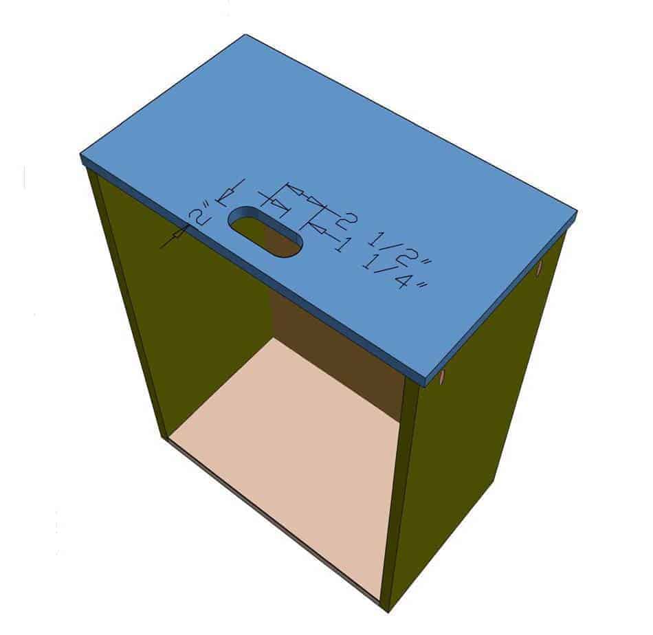 measurements of the handle opening of the drawer box