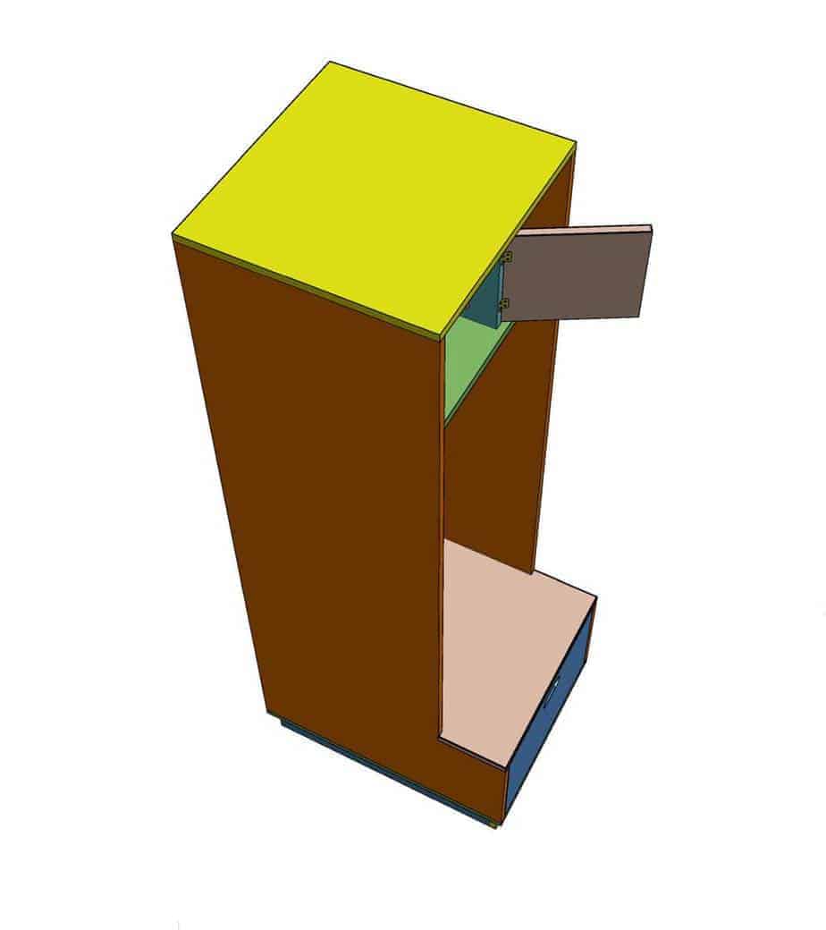 attaching the top piece of the DIY Mudroom Locker