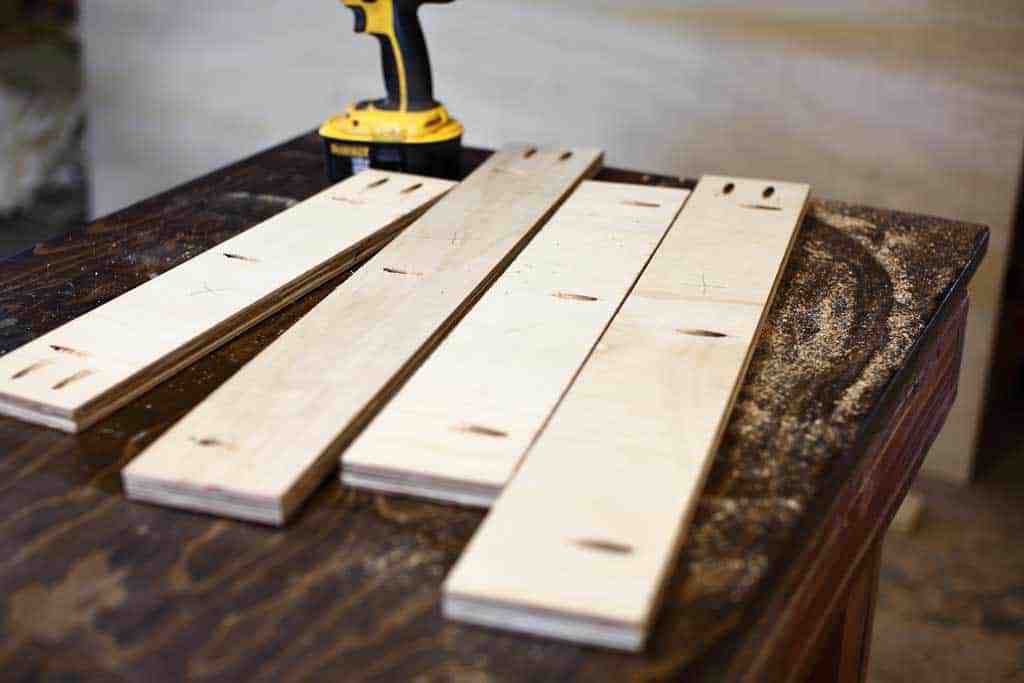 plywood boards with pocket hole for DIY Mudroom Locker