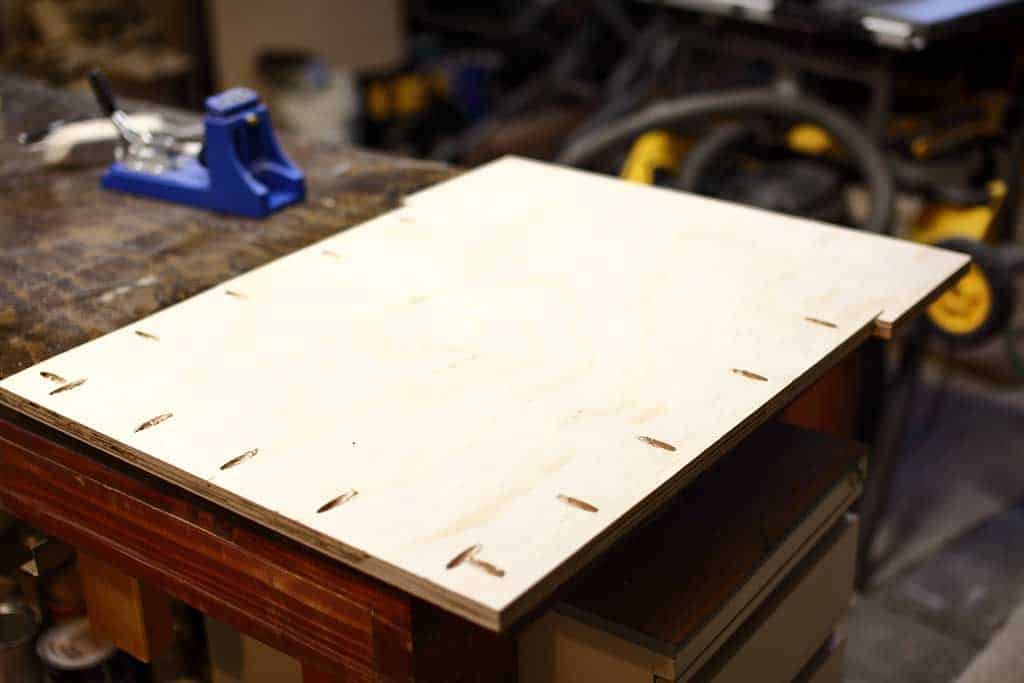 seating board for DIY Mudroom Locker
