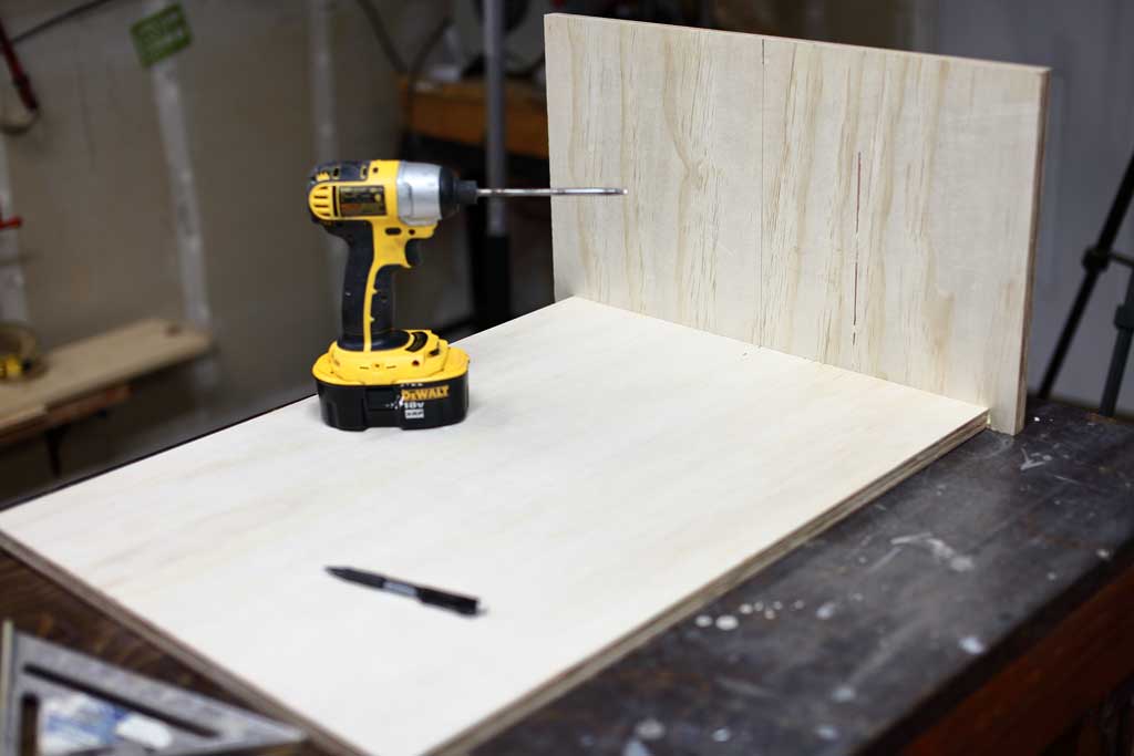 attaching front board for drawer box DIY Mudroom Locker