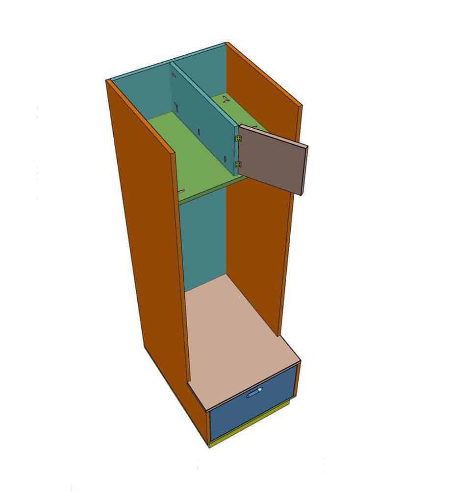 install shelf divider for DIY Mudroom locker