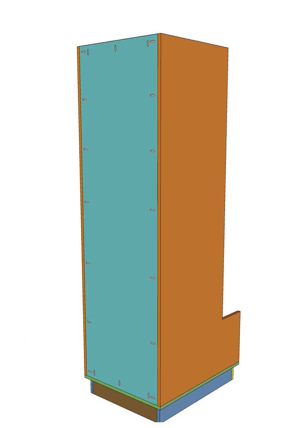 back side of the DIY Mudroom Locker