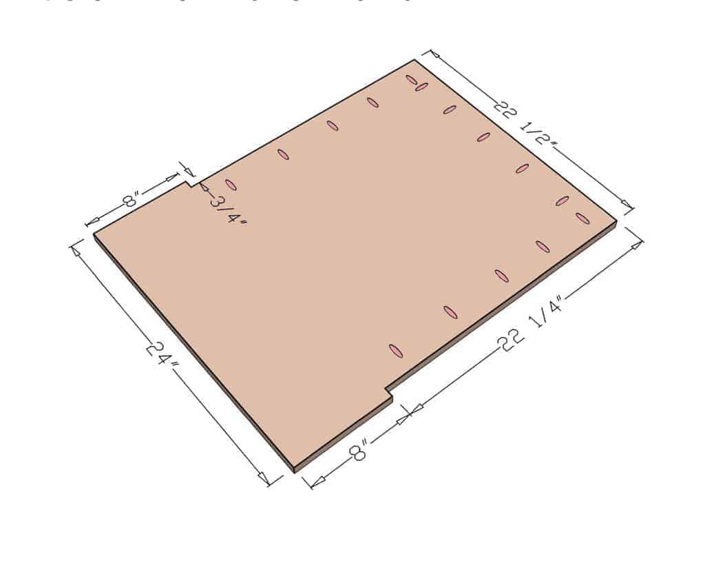 seating board dimensions with pocket holes for the DIY Mudroom Locker