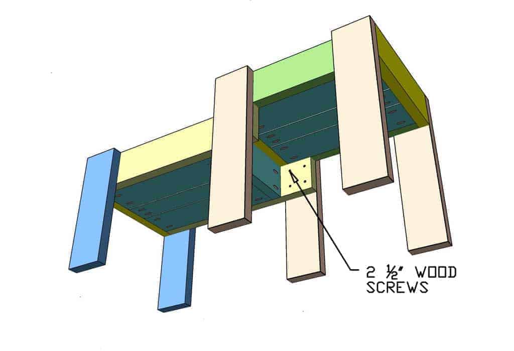 lower and upper frame attached for DIY Sensory Table