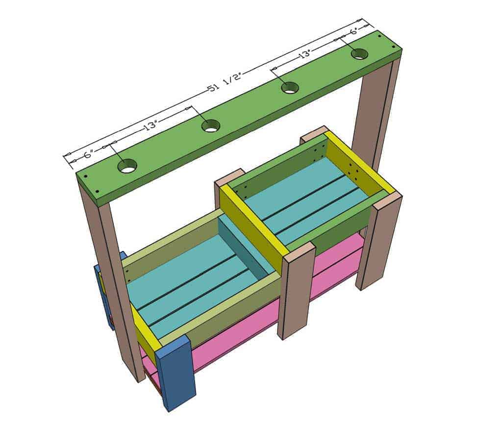 top board with holes for DIY Sensory Table