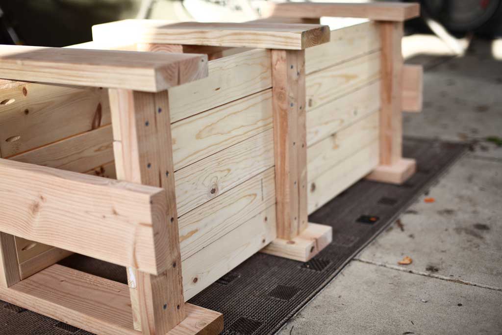 bottom shelf for DIY Sensory Table