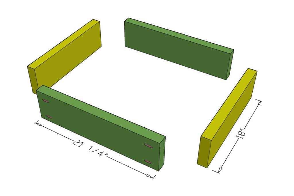 upper frame boards for DIY Sensory Table