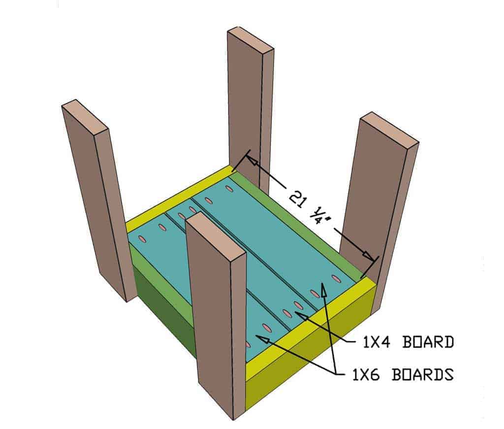 bottom boards attached for DIY Sensory Table