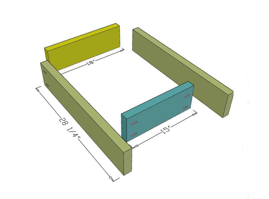 DIY Sensory Table lower frame boards