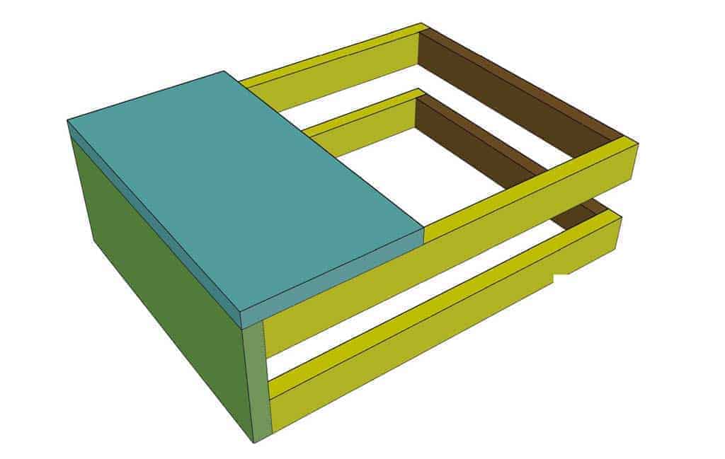 attach lower step frame together for DIY Toddler Step Stool