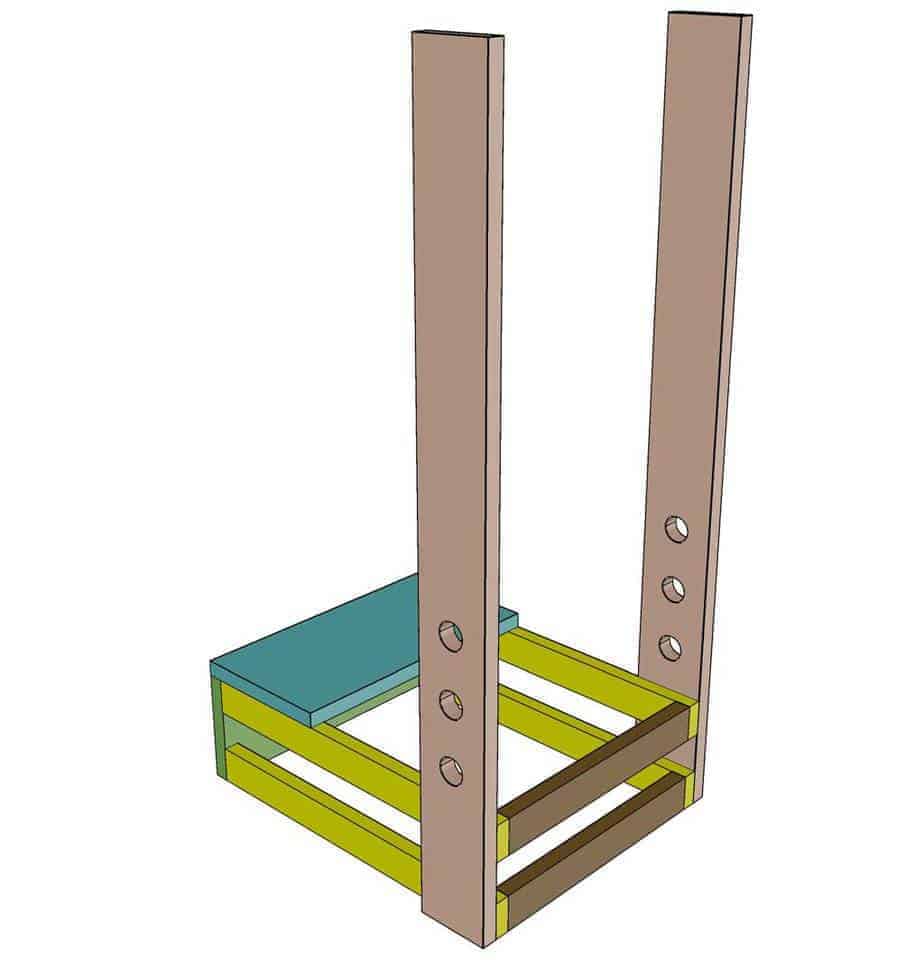 attach back legs for the DIY Toddler Step Stool