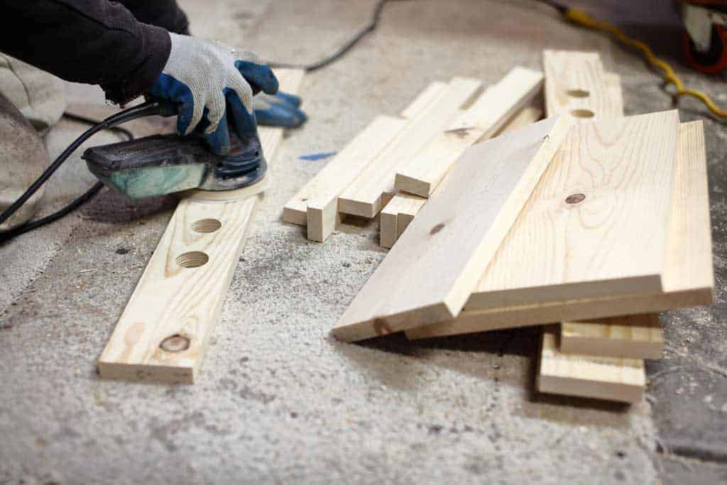 sanding boards for the DIY Toddler Step Stool