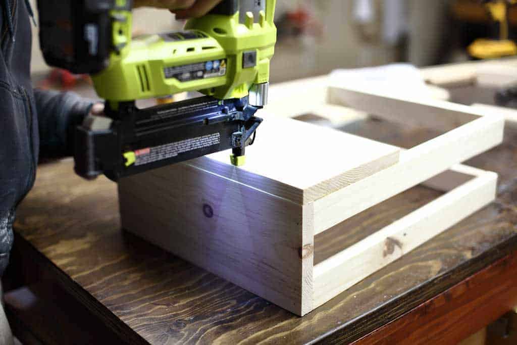 assembling the frame for the lower step