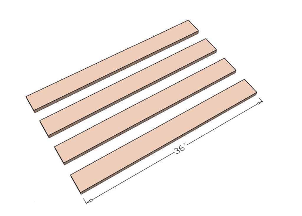 cut four legs for the DIY Toddler Step Stool