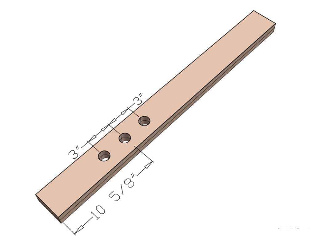 drill holes for adjustable step on the DIY Toddler Step Stool