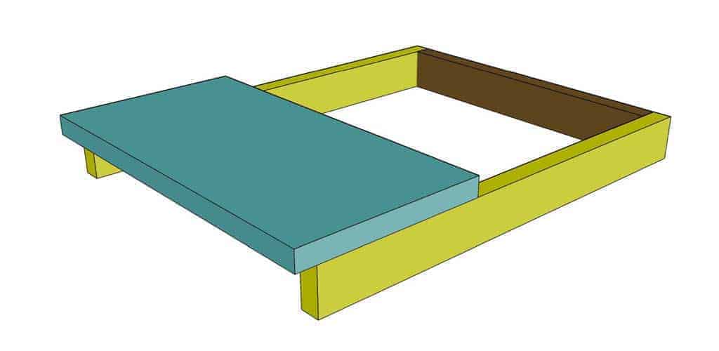 attach lower step board for the DIY Toddler Step Stool