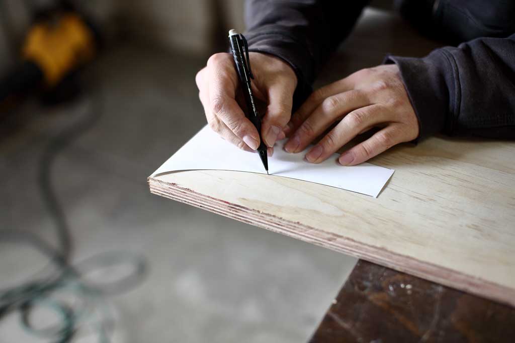 tracing template to cut stretcher