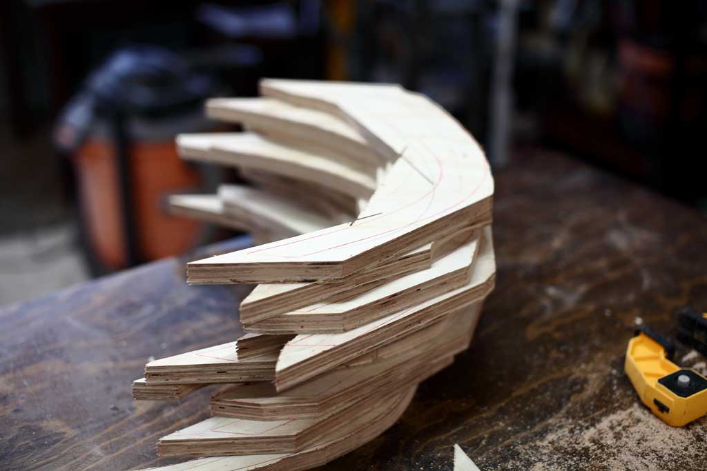 roughly cut legs for the bench